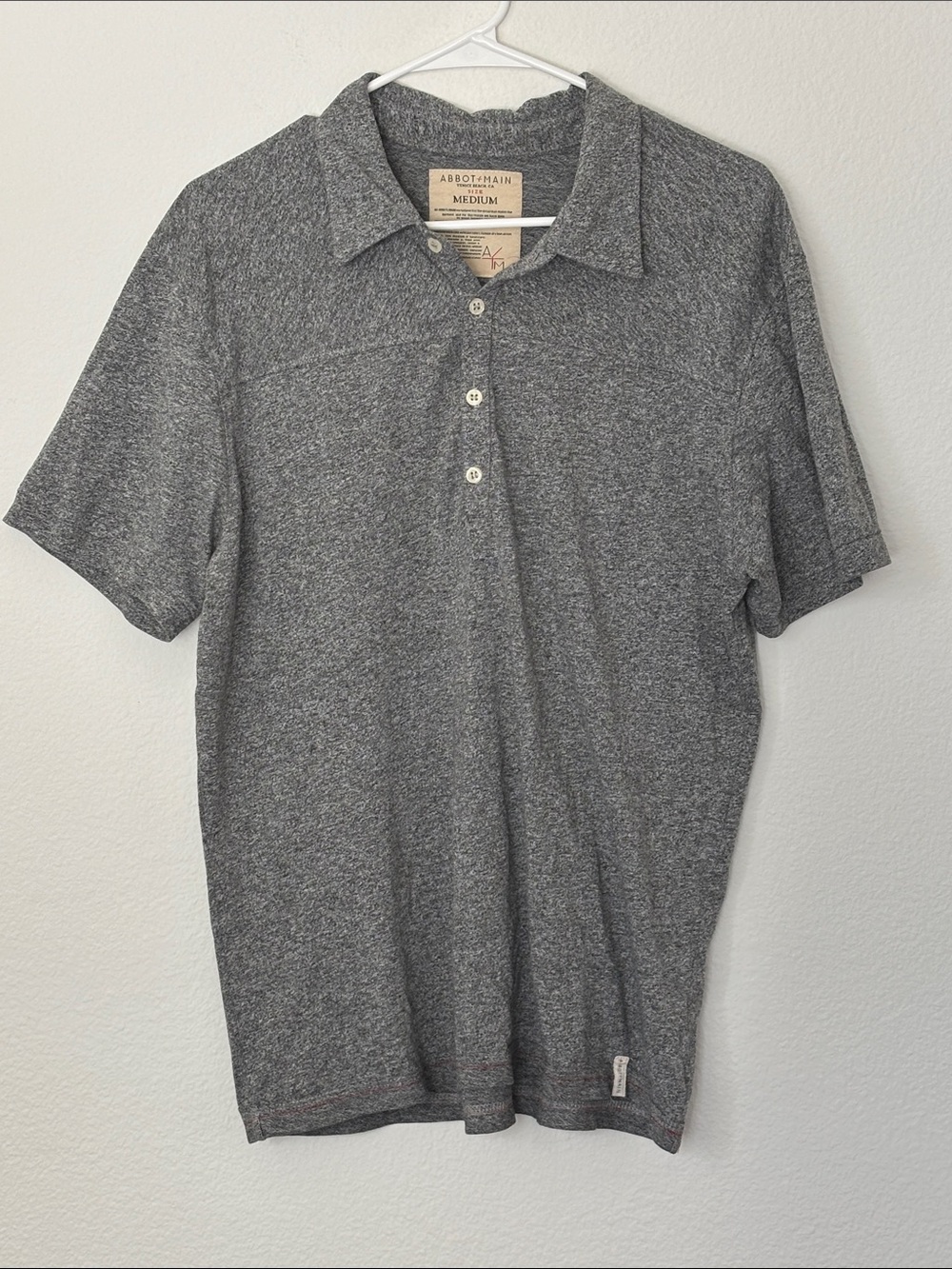 Abbot + Main Men's Heather Gray Short-Sleeve Polo